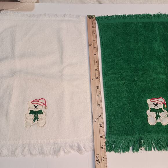 Kitchen Christmas Tea Towels 4 Sets of 2, Two Towels have Cross Stitched Pattern - Picture 15 of 16